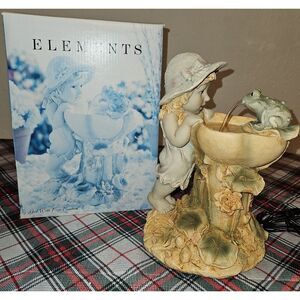 Tranquil Elements Girl with Frog Fountain